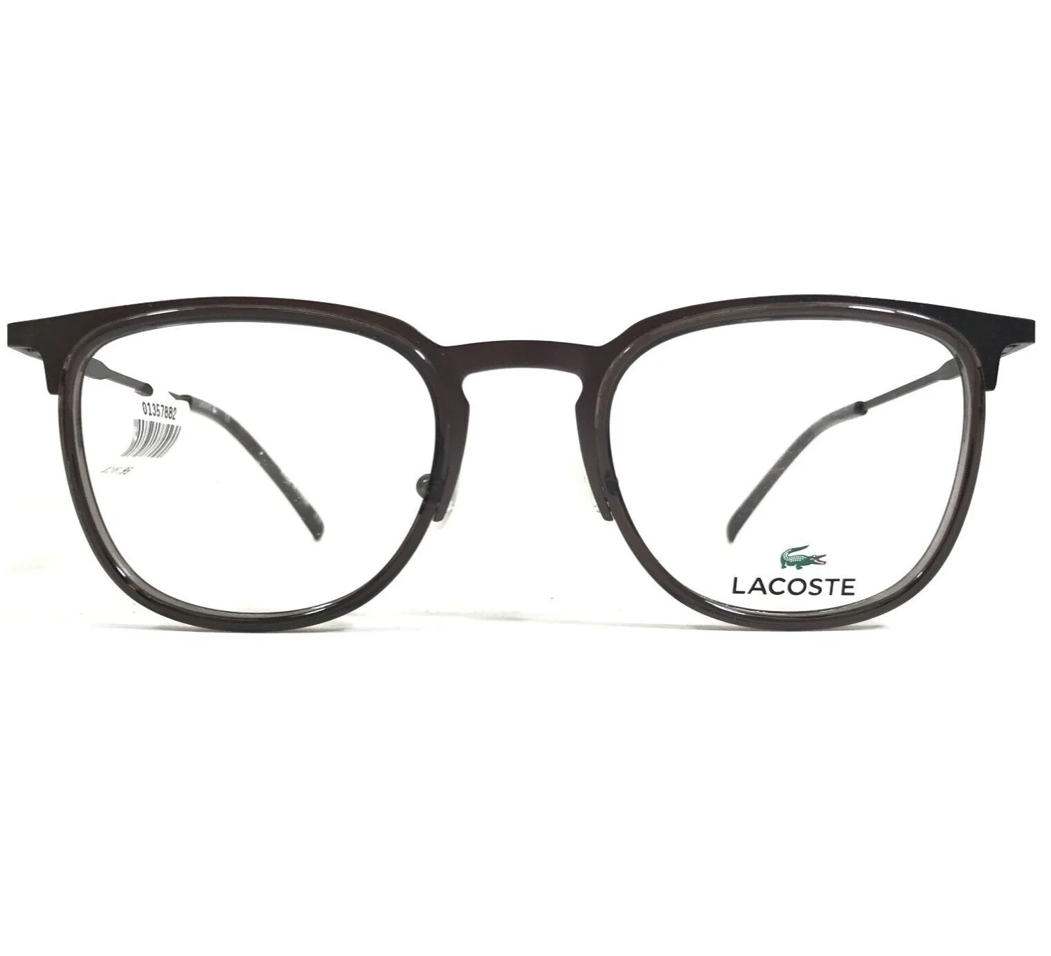 Lacoste Eyeglasses Frames L2264 024 Gunmetal Clear Brown Square 49-21-145