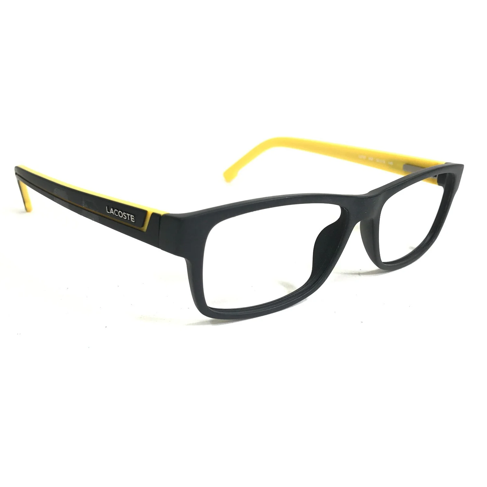 Lacoste Eyeglasses Frames L2707 002 Black Yellow Rectangular Full Rim 53-15-145 2