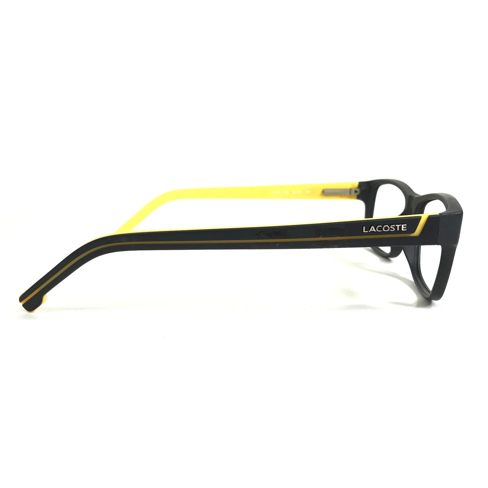 Lacoste Eyeglasses Frames L2707 002 Black Yellow Rectangular Full Rim 53-15-145 3