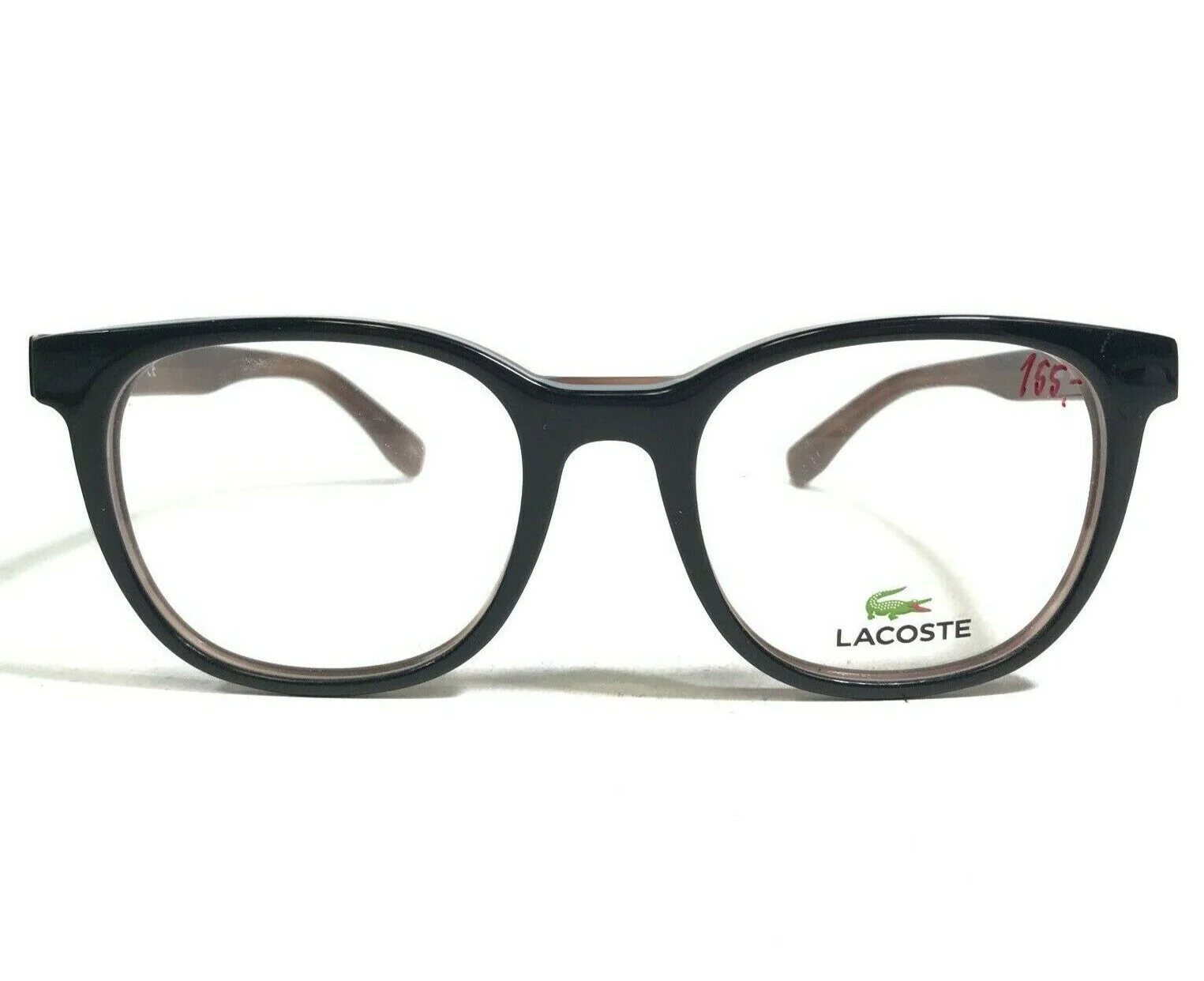 Lacoste Eyeglasses Frames L2809 001 Black Brown Round Thick Horn Rim 50-19-140