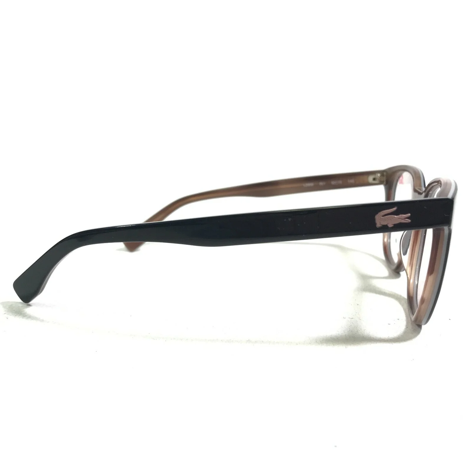 Lacoste Eyeglasses Frames L2809 001 Black Brown Round Thick Horn Rim 50-19-140 3