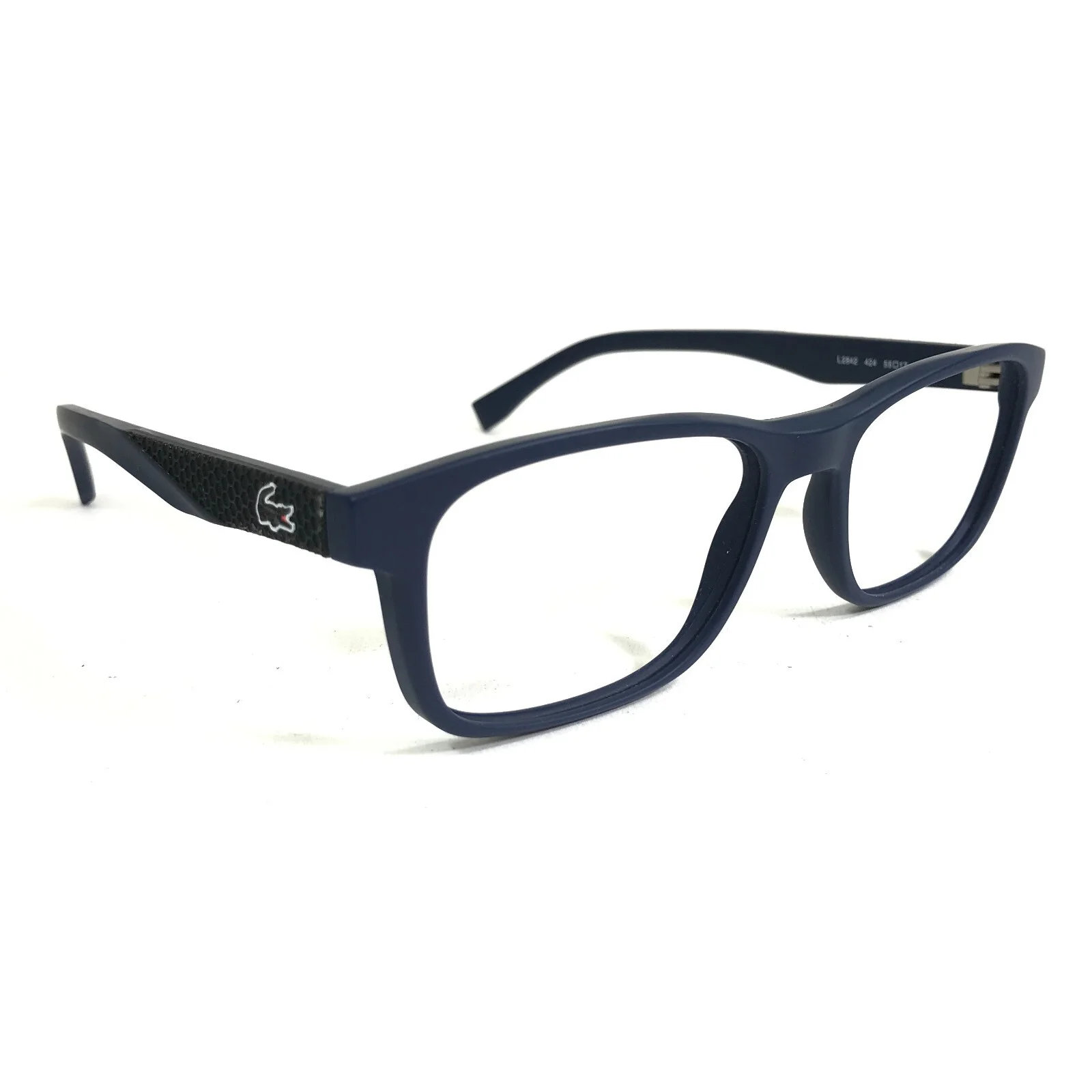 Lacoste Eyeglasses Frames L2842 424 Matte Blue Rectangular Full Rim 55-17-150 3