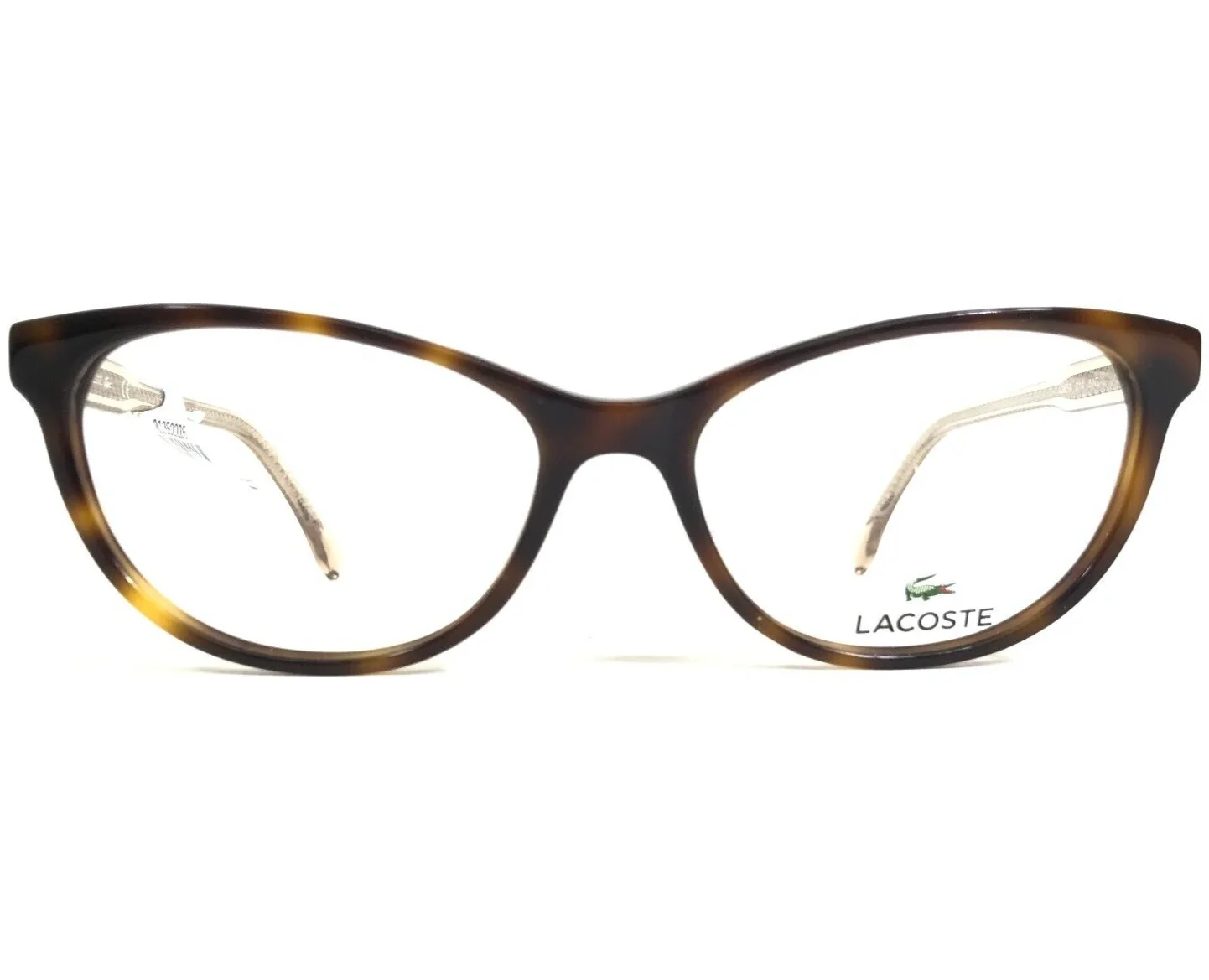 Lacoste Eyeglasses Frames L2850 214 Brown Tortoise Clear Gold Cat Eye 53-16-140