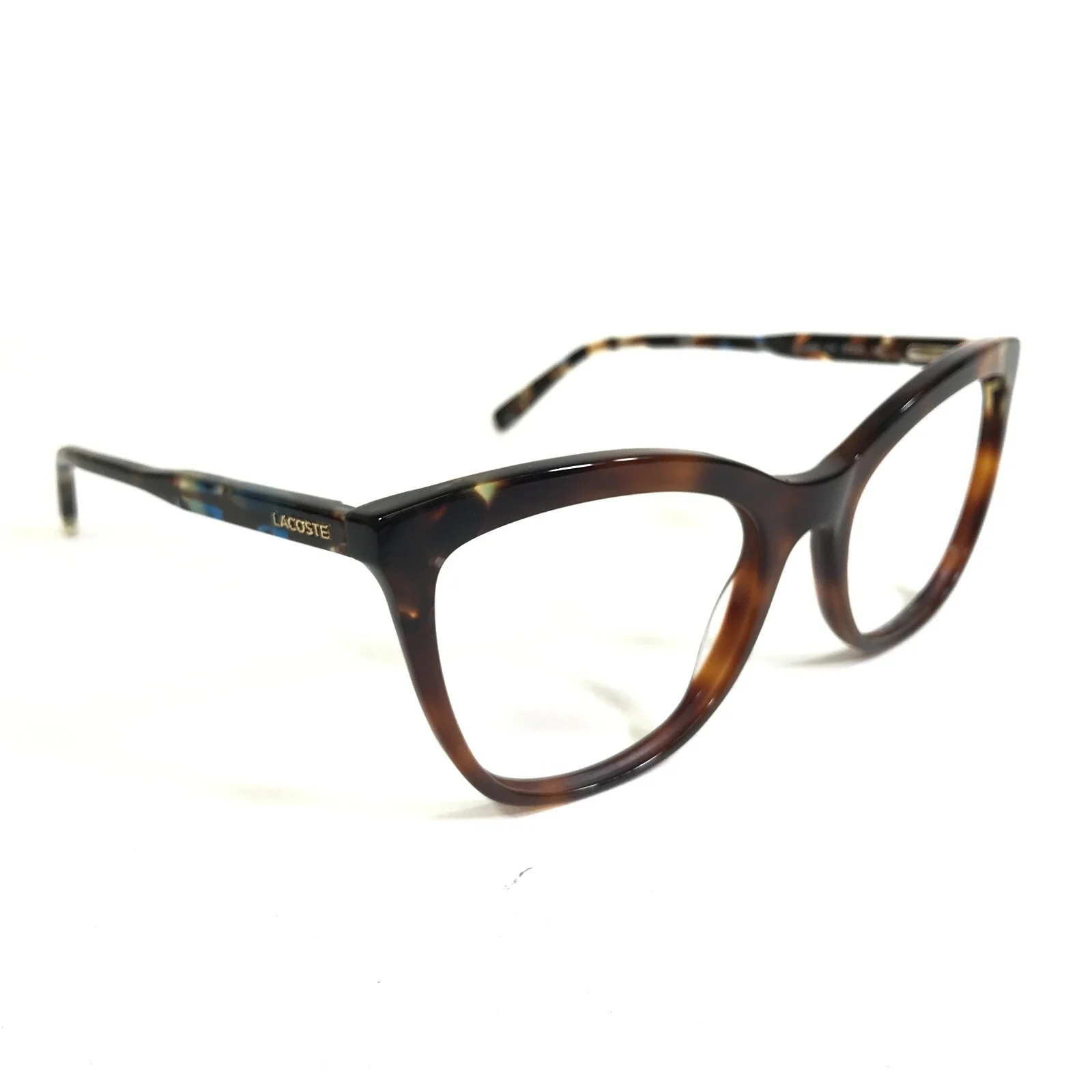 Lacoste Eyeglasses Frames L2884 214 Blue Brown Tortoise Cat Eye 57-20-145 2