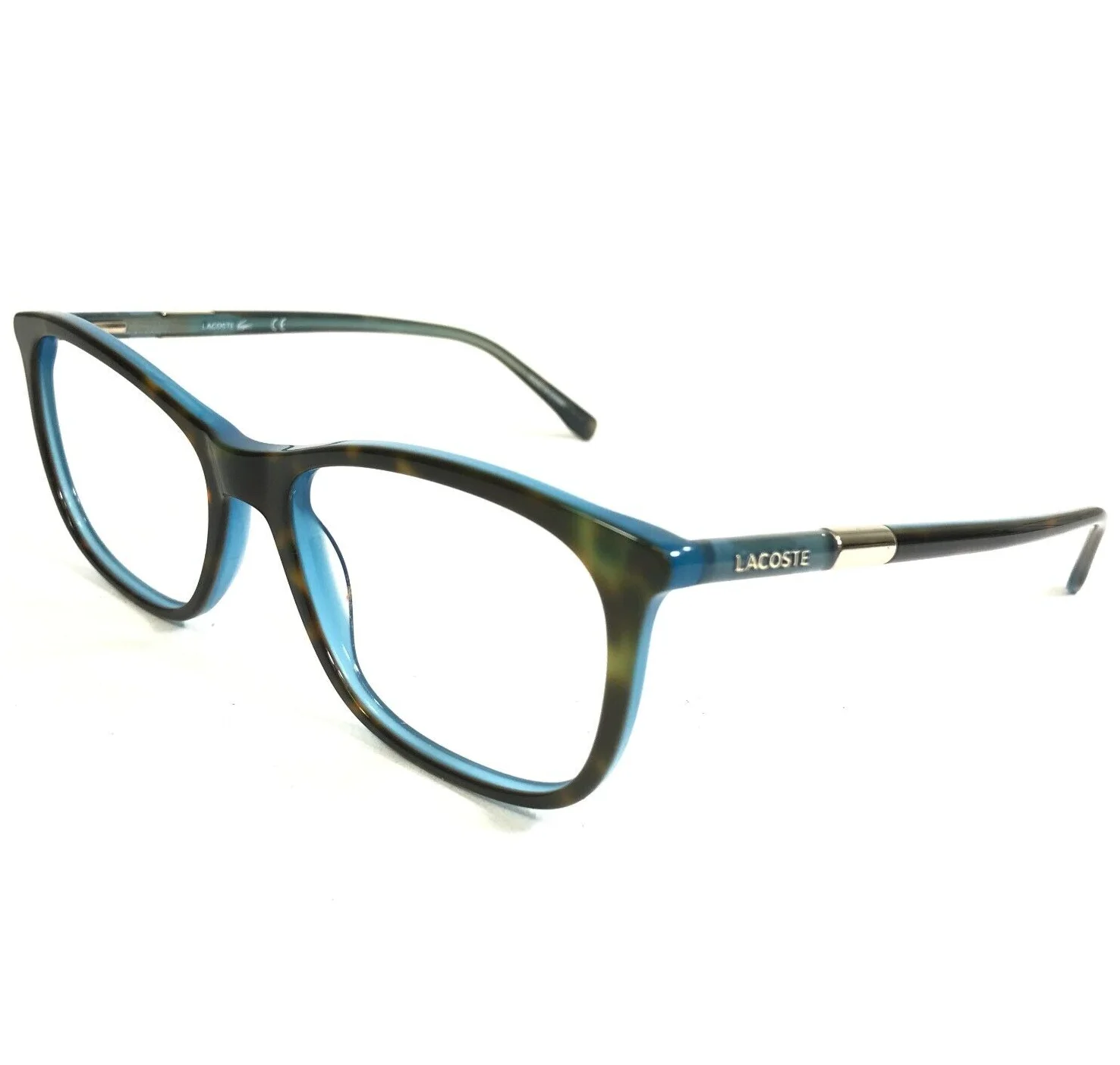 Lacoste Eyeglasses Frames L885 220 Blue Brown Tortoise Gold Cat Eye 57-18-145