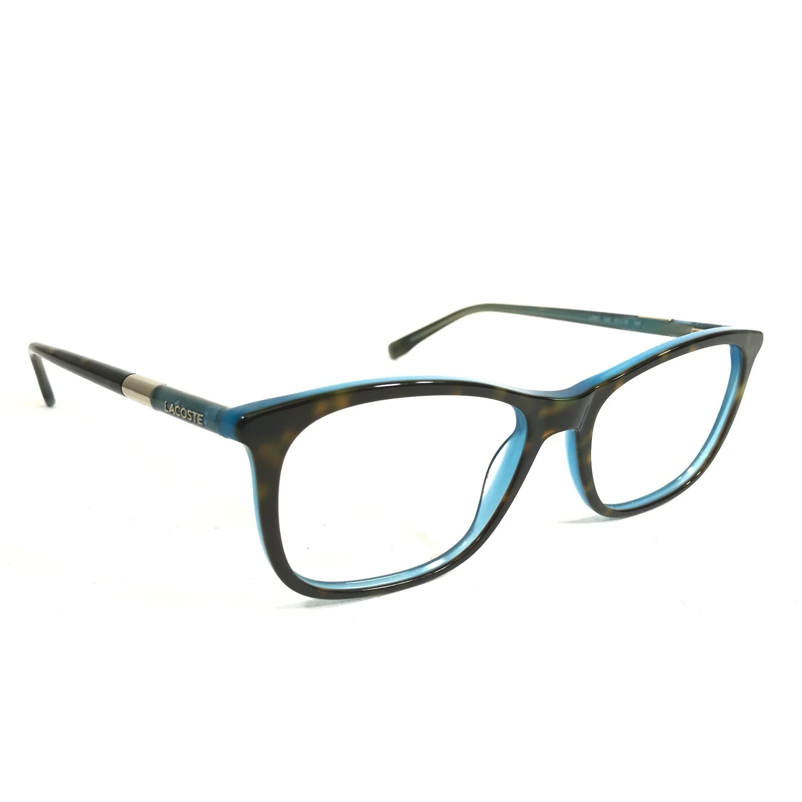 Lacoste Eyeglasses Frames L885 220 Blue Brown Tortoise Gold Cat Eye 57-18-145 3