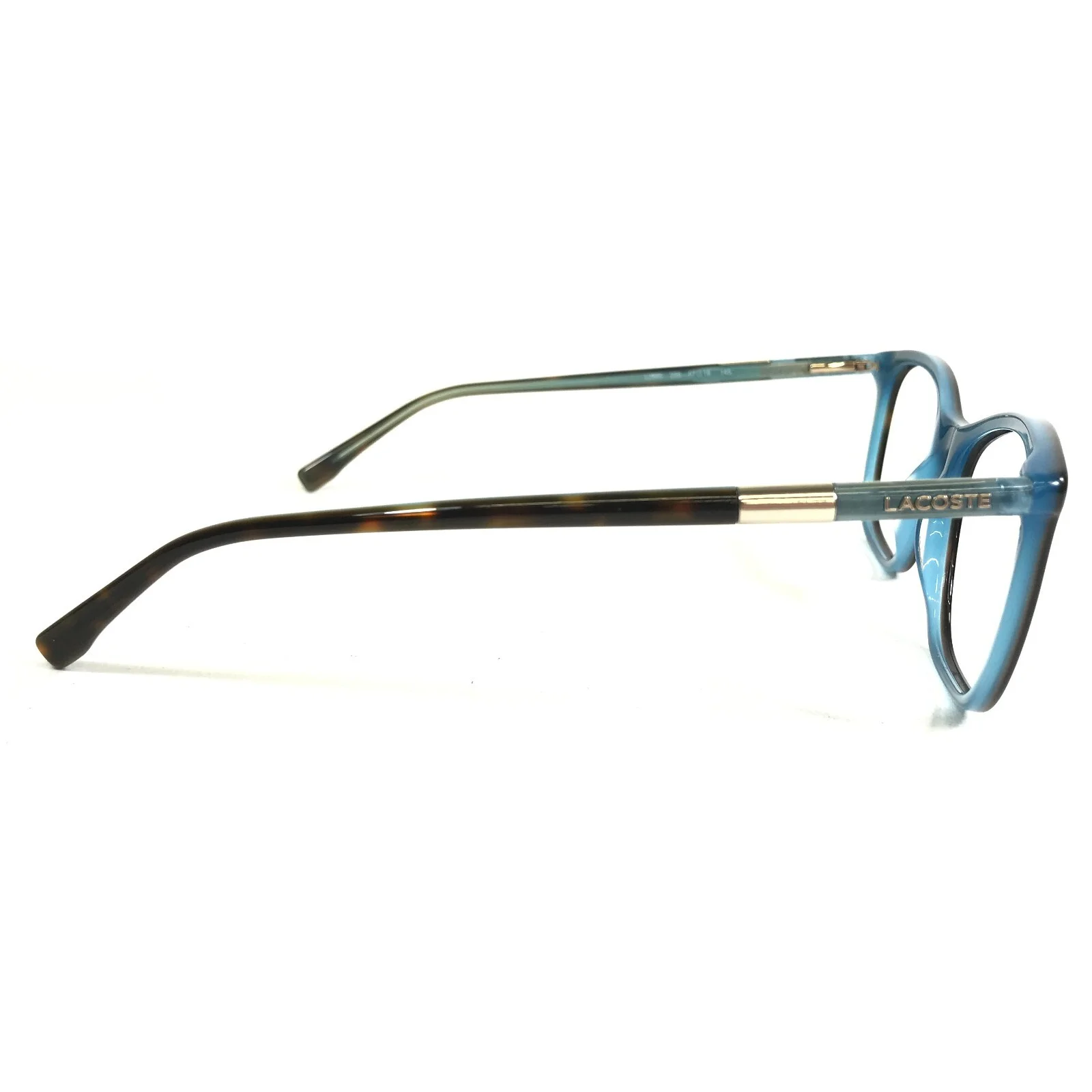 Lacoste Eyeglasses Frames L885 220 Blue Brown Tortoise Gold Cat Eye 57-18-145 4