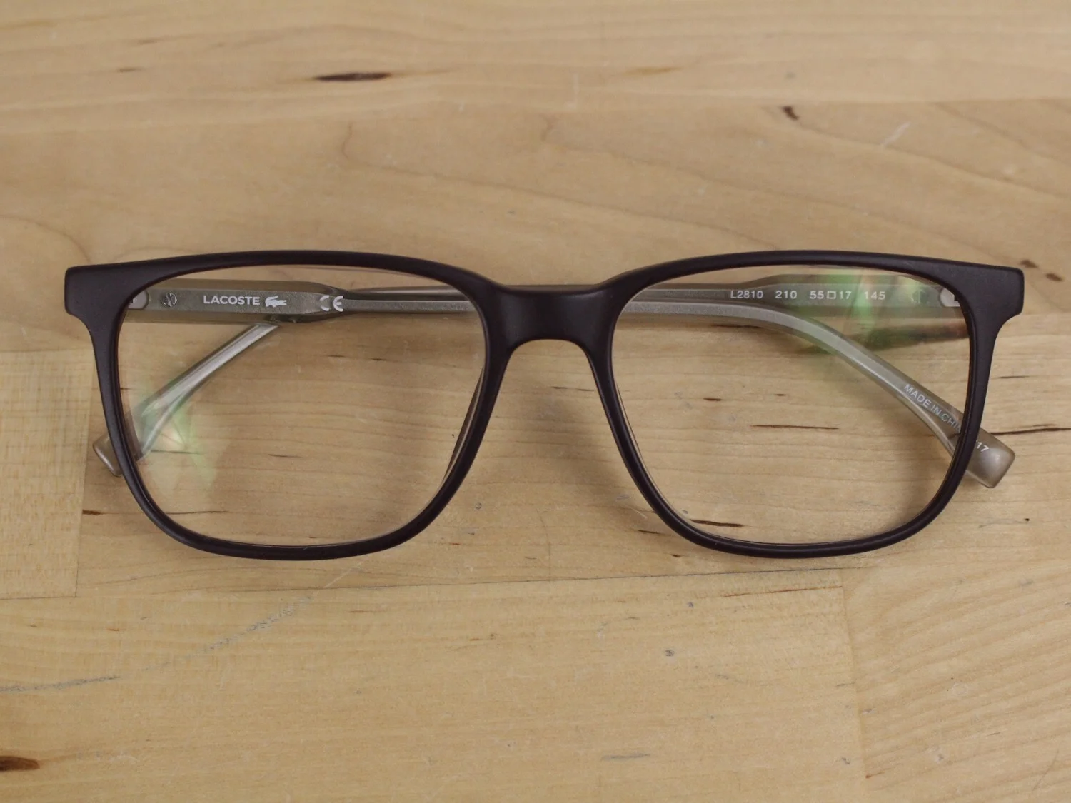 LACOSTE L2810 Square Eyeglass Frames Hearts Womens Matte Brown 55/17 145 Genuine