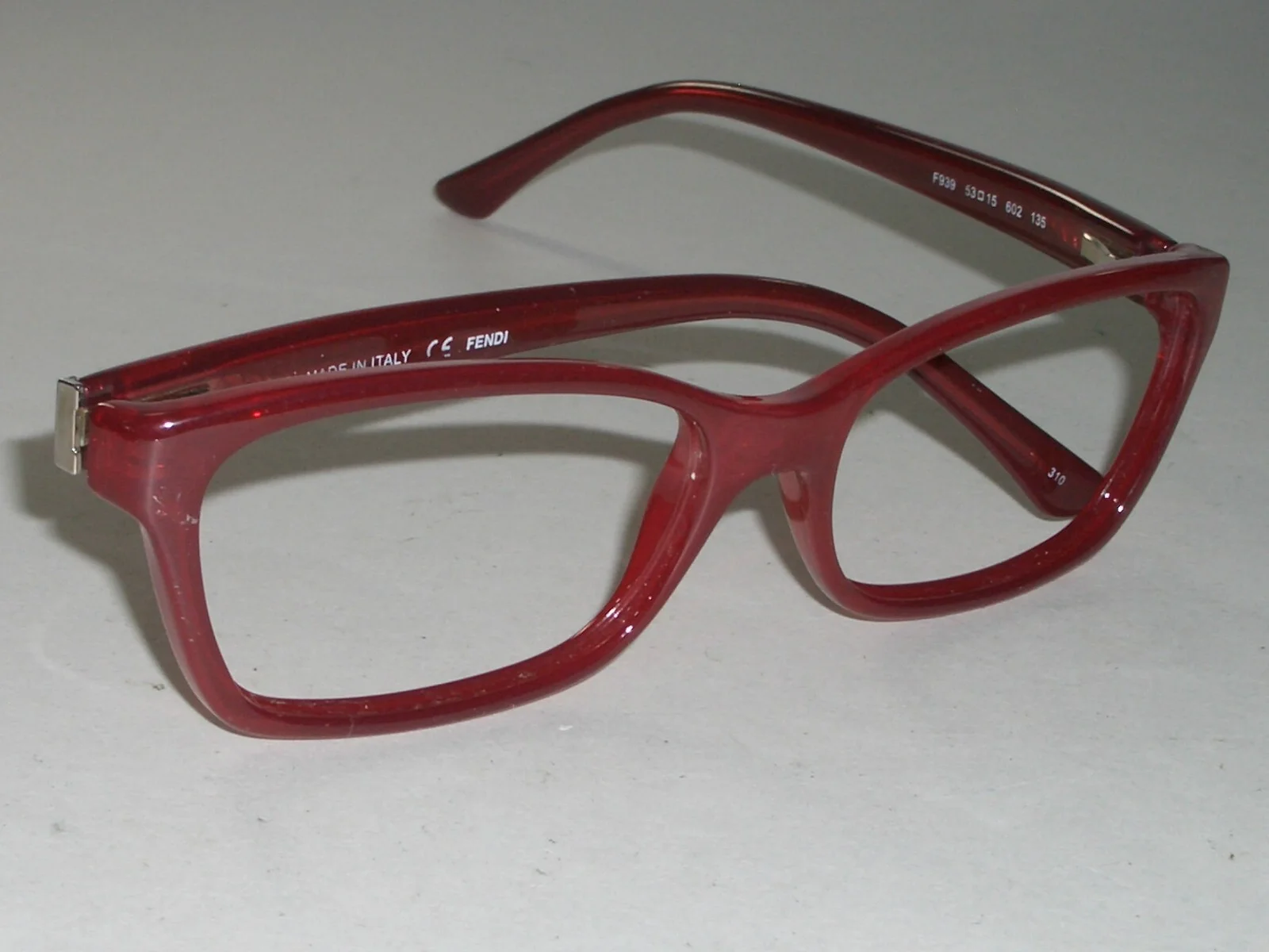 LADIES FENDI ITALY F939 53[]15 135 SLEEK BRIGHT RED FLEX EYEGLASSES FRAMES ONLY 2