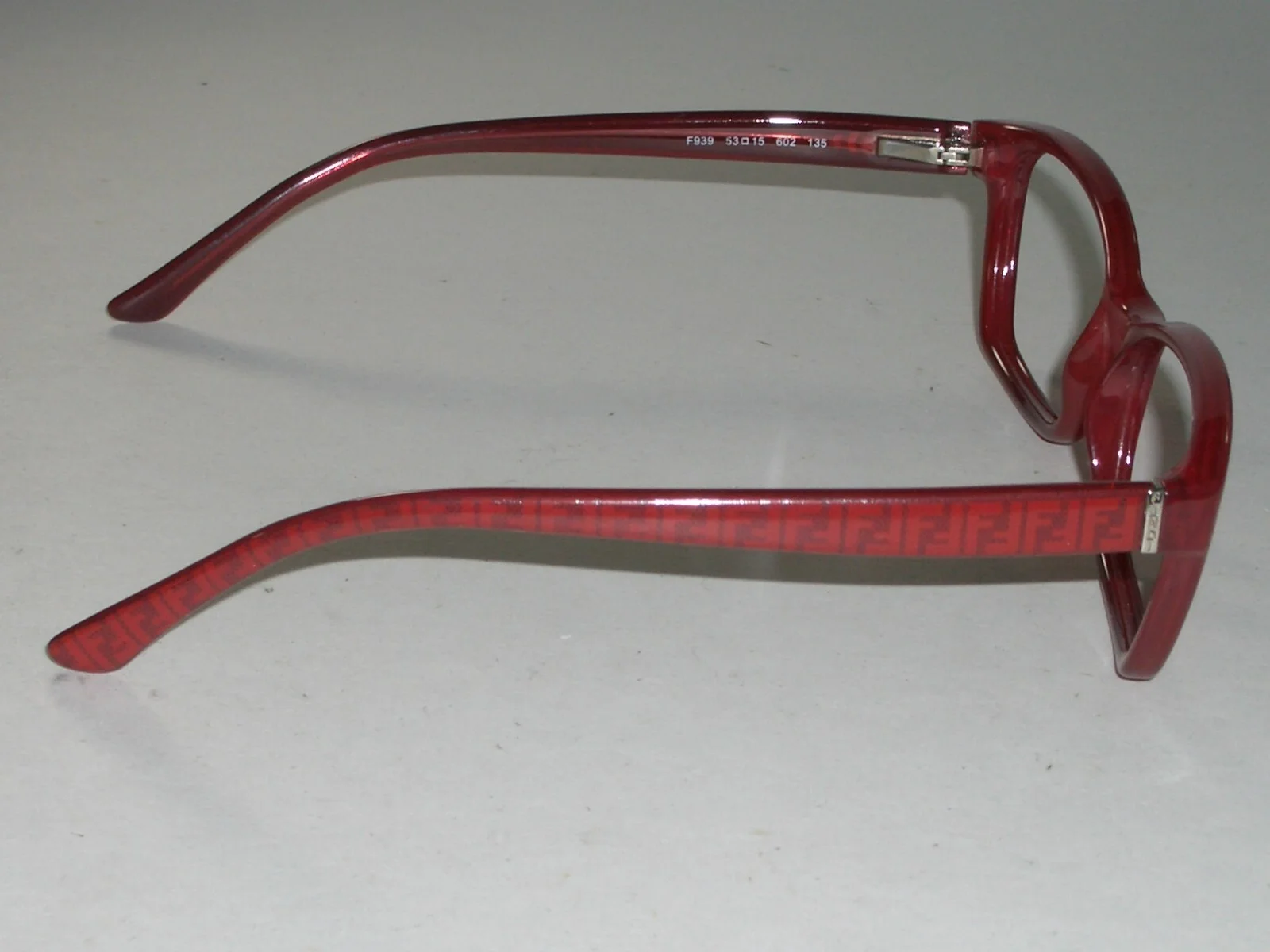 LADIES FENDI ITALY F939 53[]15 135 SLEEK BRIGHT RED FLEX EYEGLASSES FRAMES ONLY 3