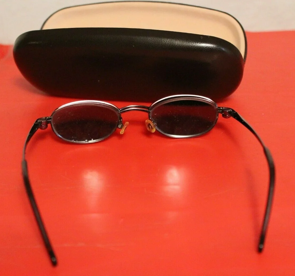 Ladies Used Full Rim Bronze Color Eyeglasses With Magnetic Sunglasses 4