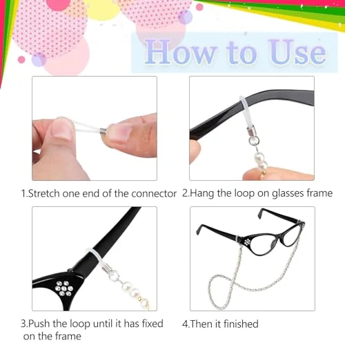 LADY BUGS BLACK CRYSTAL BEADS EYEGLASSES HOLDER READERS NECKLACE LOBSTER CLASPS 4
