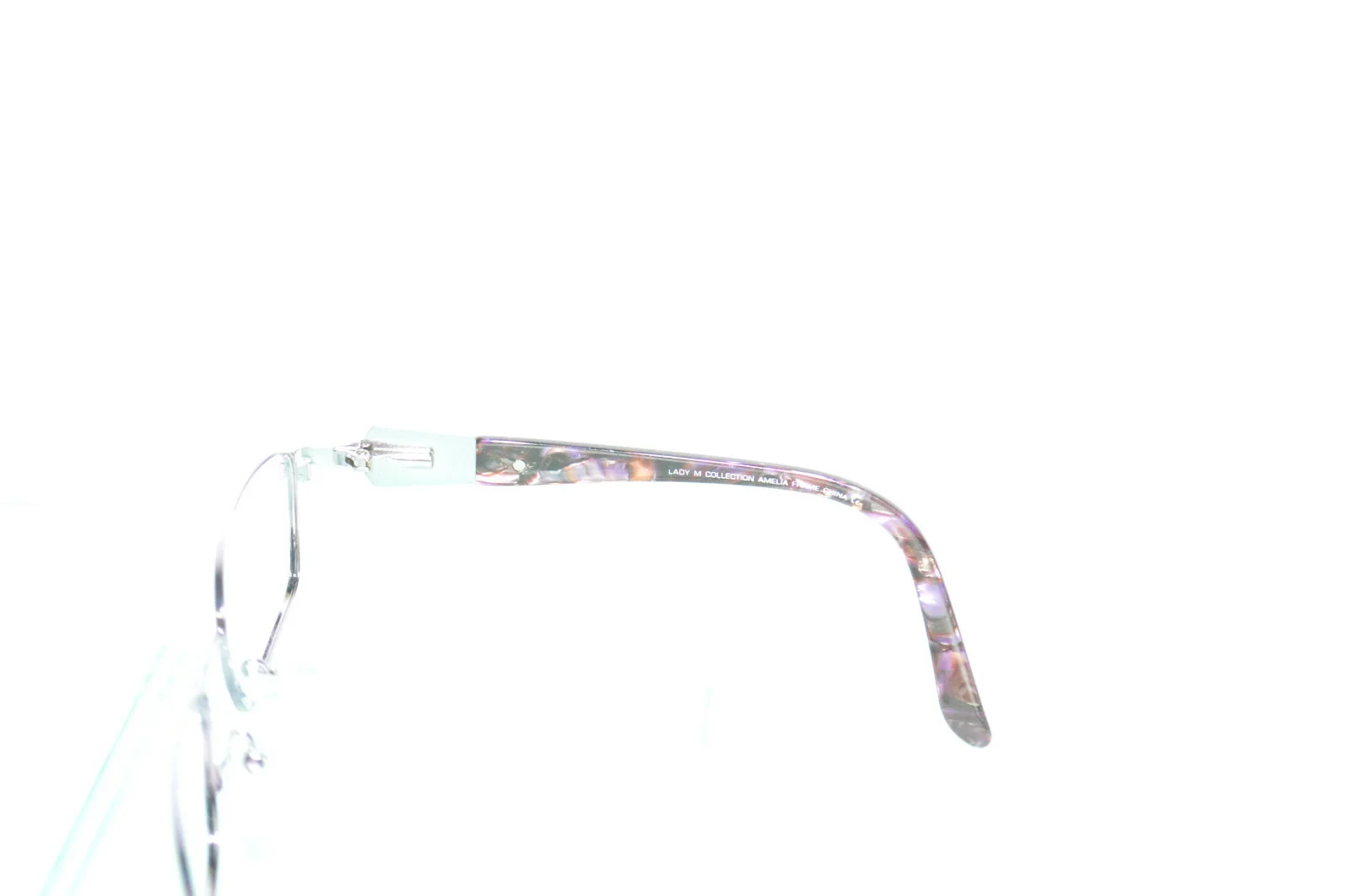 Lady M Collection Amelia Eyeglasses Frames 51[]17-135MM Lilac Rhinestone Arms 3