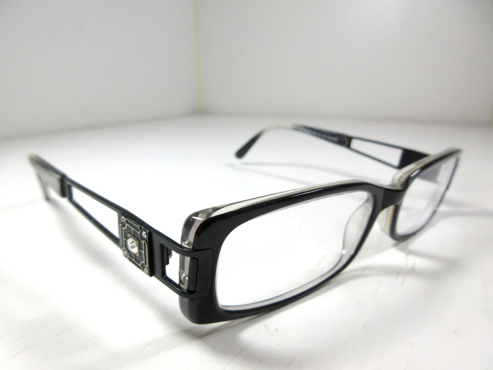 Lady M Collection Scarlet Eyeglass Frames Black White Rhinestones 2