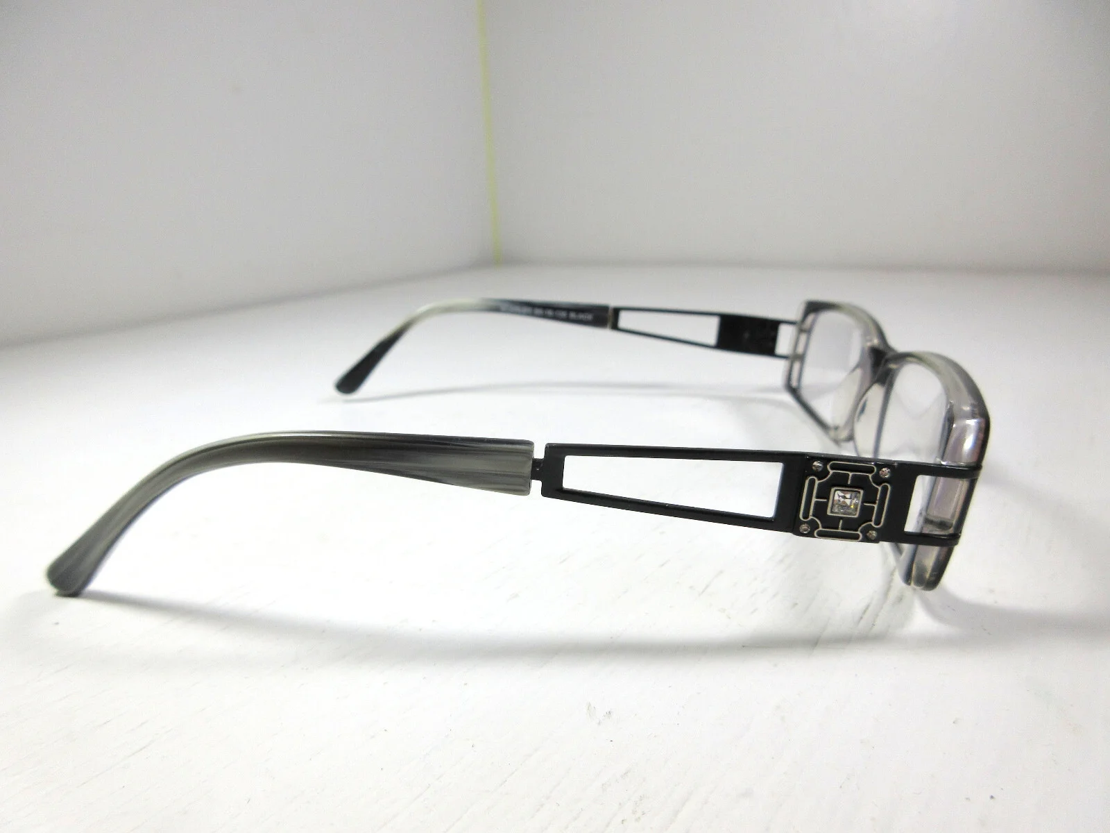 Lady M Collection Scarlet Eyeglass Frames Black White Rhinestones 3