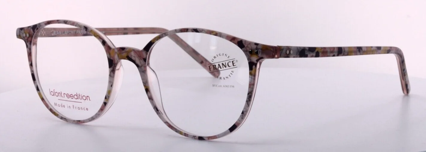 LAFONT Heritiere 7119 Pink Womens Round Full Rim Eyeglasses 49-18-138 B:41 2