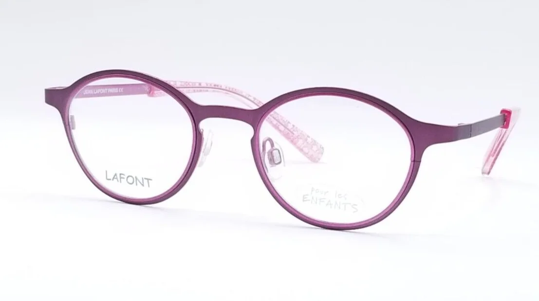 LAFONT REBUS 7043 EYEGLASSES FRAMES FOR KIDS ROUND PURPLE METAL 43-19-128 SWEET