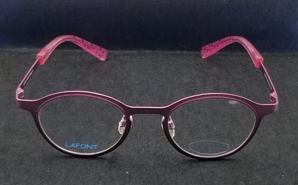 LAFONT REBUS 7043 EYEGLASSES FRAMES FOR KIDS ROUND PURPLE METAL 43-19-128 SWEET 2