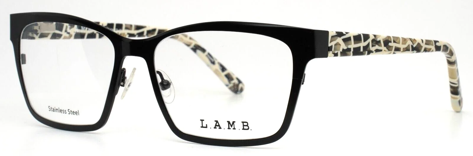 LAMB LA051 Black BLK Womens Square Full Rim Eyeglasses 53-16-135 B:38