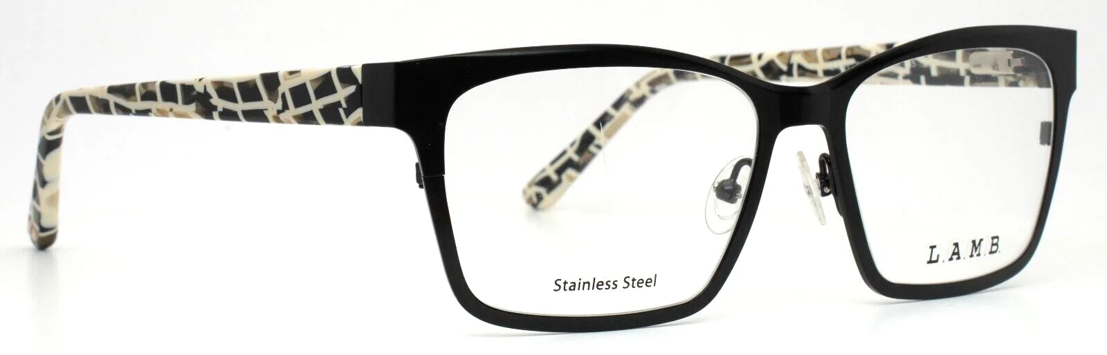 LAMB LA051 Black BLK Womens Square Full Rim Eyeglasses 53-16-135 B:38 3