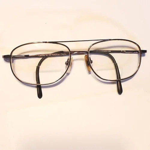 LANSING by All American Classics Mens Wire Rim Aviator Eyeglass Frames Brown 2