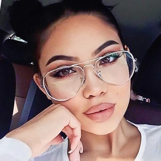 Large Big ROCK STAR Sexy Nerd Geek Aviator Eyeglasses Metal Clear Eyeglasses L