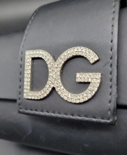 Large Dolce & Gabbana Eye Glasses Sunglasses Case Black with Rhinestones