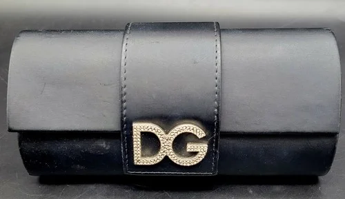 Large Dolce & Gabbana Eye Glasses Sunglasses Case Black with Rhinestones 2