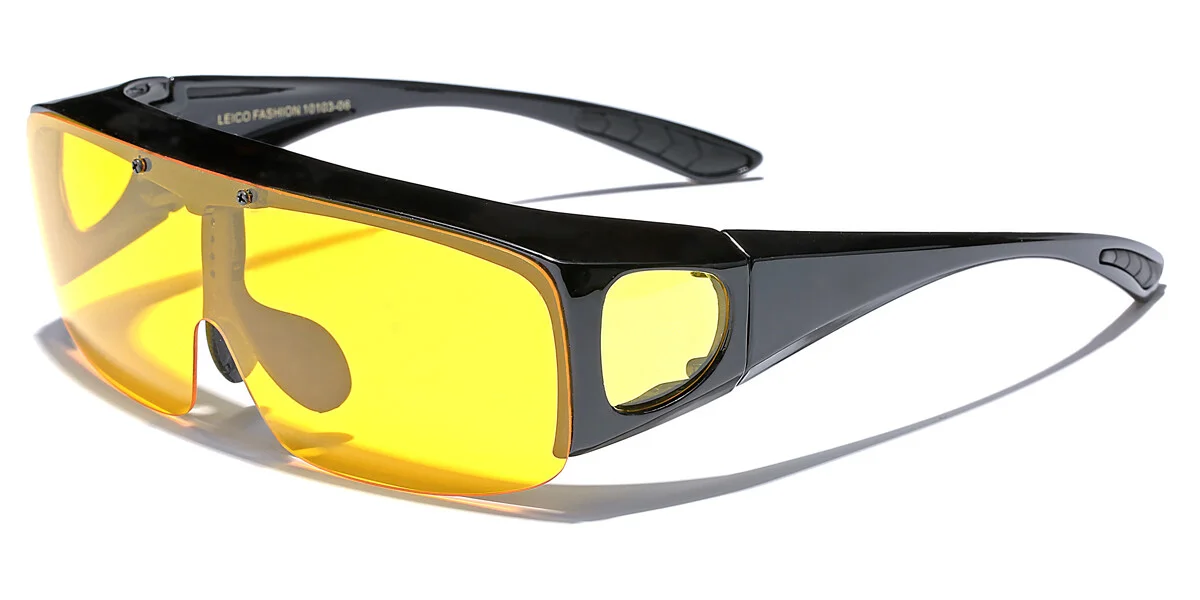 Large FLIP UP POLARIZED FIT OVER Sunglasses Cover Prescription Rx eyeglasses Men 3
