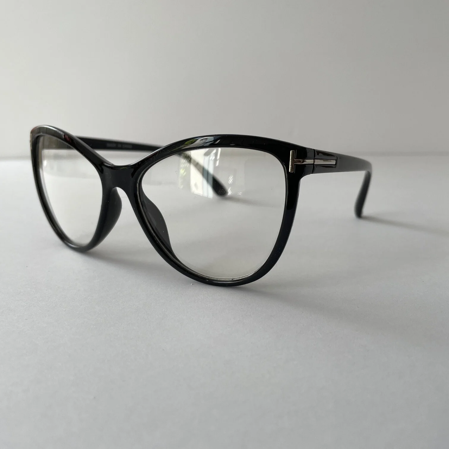 Large T SOFIA Cat Eye Thin Frame Kitty Hot Girl Secretary Big Size Women Glasses 4