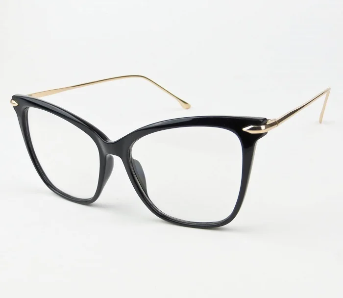 Large Thin Cat Eye Metal Arm Big Fashion Fearless Frames Clear Eyeglasses 6970