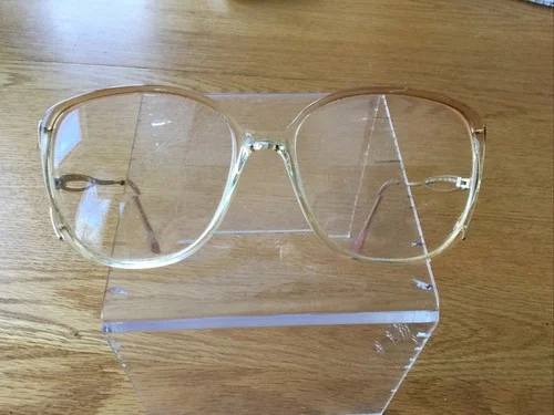Late 70s Marchon Margie 1088-952 Perscription Eyeglasses Italy Oversized Gold