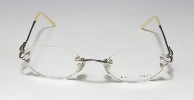 LAURA ASHLEY ALEXANDRA SILVER LIGHTWEIGHT RIMLESS CLASSIC OVAL SHAPE EYEGLASSES 3