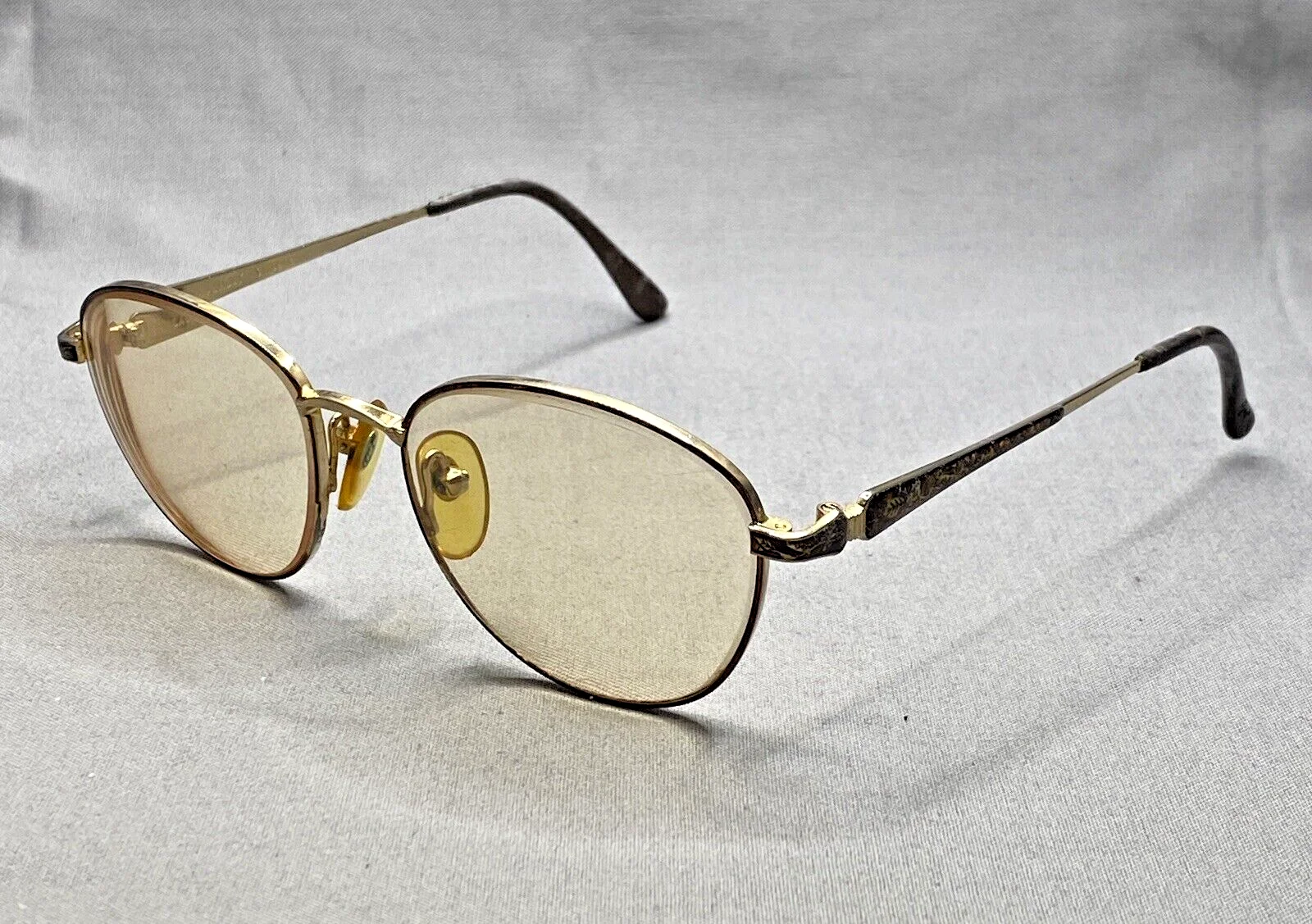 LAURA ASHLEY Caroline Eyeglasses Sahara Metal Round Frame Japan 135 Trash Lens