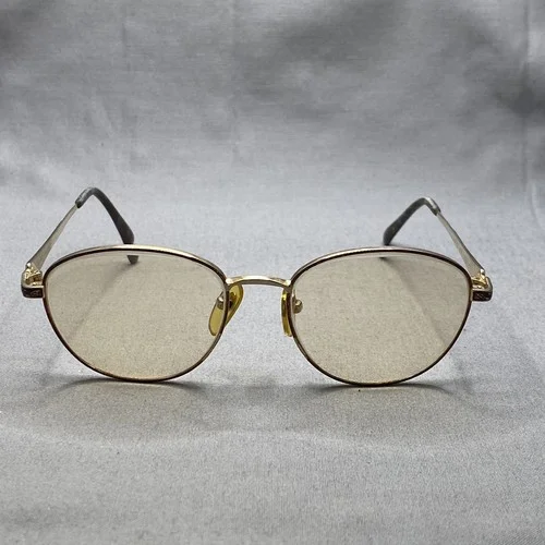 LAURA ASHLEY Caroline Eyeglasses Sahara Metal Round Frame Japan 135 Trash Lens 3