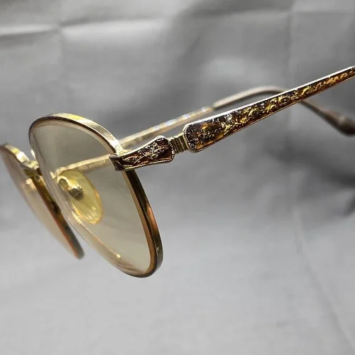 LAURA ASHLEY Caroline Eyeglasses Sahara Metal Round Frame Japan 135 Trash Lens 4