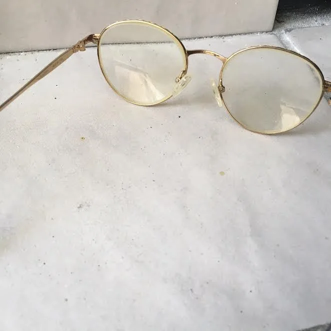 Laura Ashley Patricia Prescription Eye Glass Frames Round Metal Nose Pads Gold 2