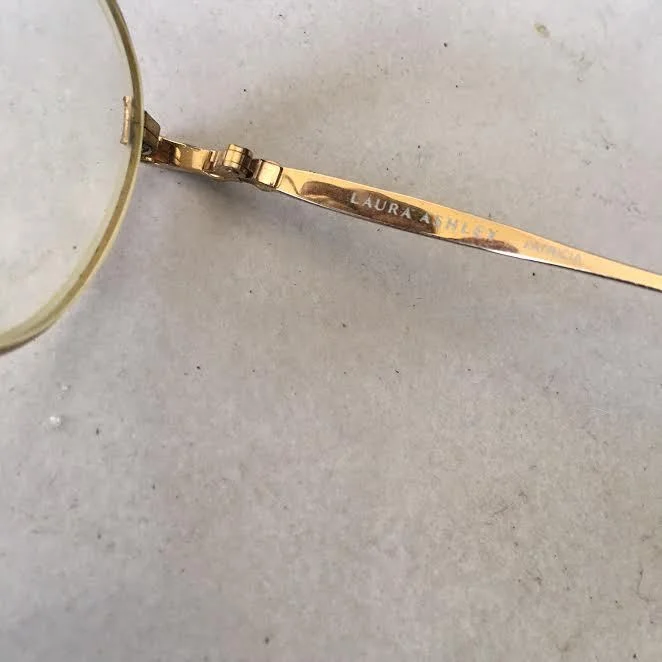 Laura Ashley Patricia Prescription Eye Glass Frames Round Metal Nose Pads Gold 4