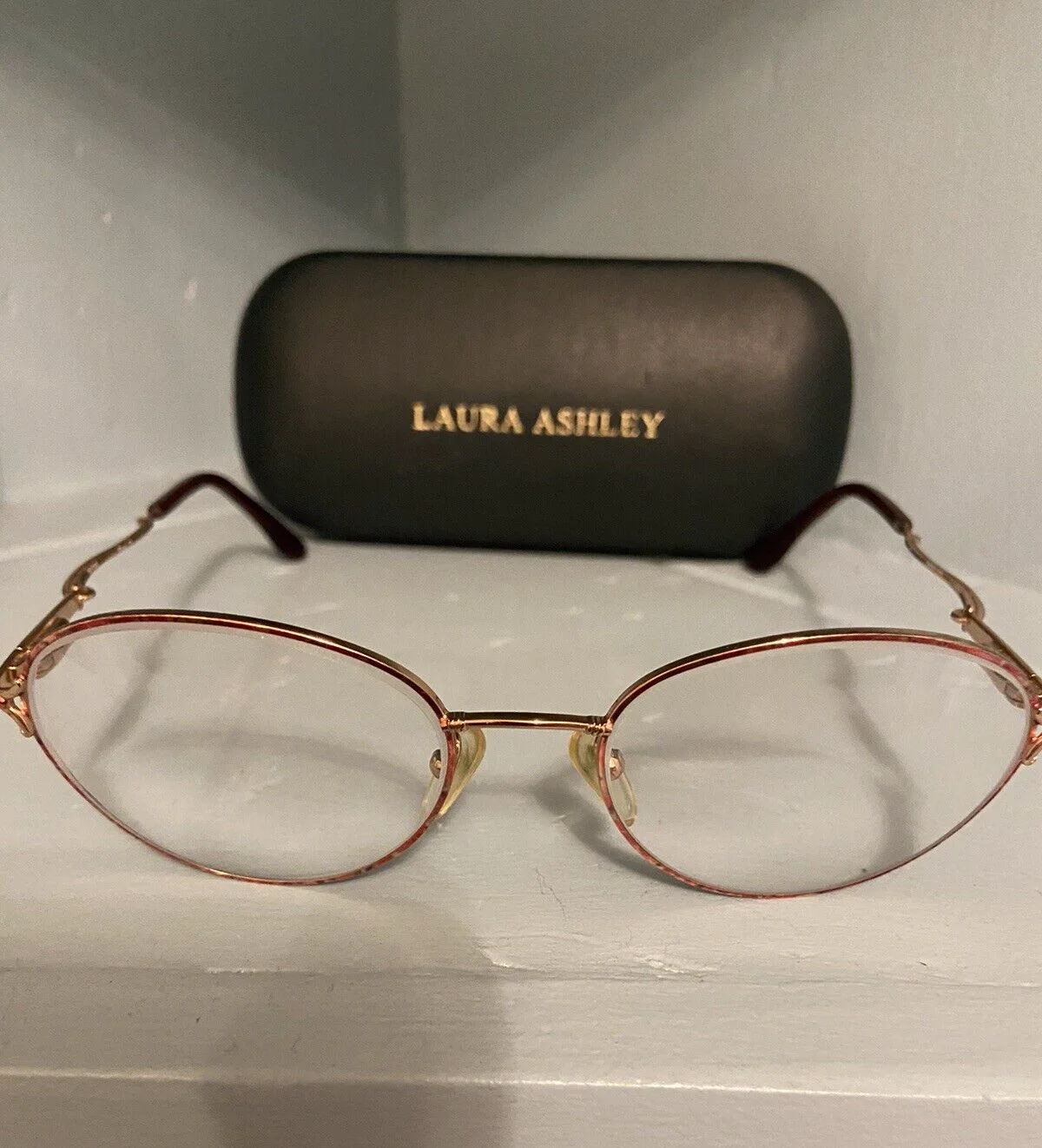 Laura Ashley Rose Eve Gold Eyeglasses Frames Round Full Rim 55-18-140 2