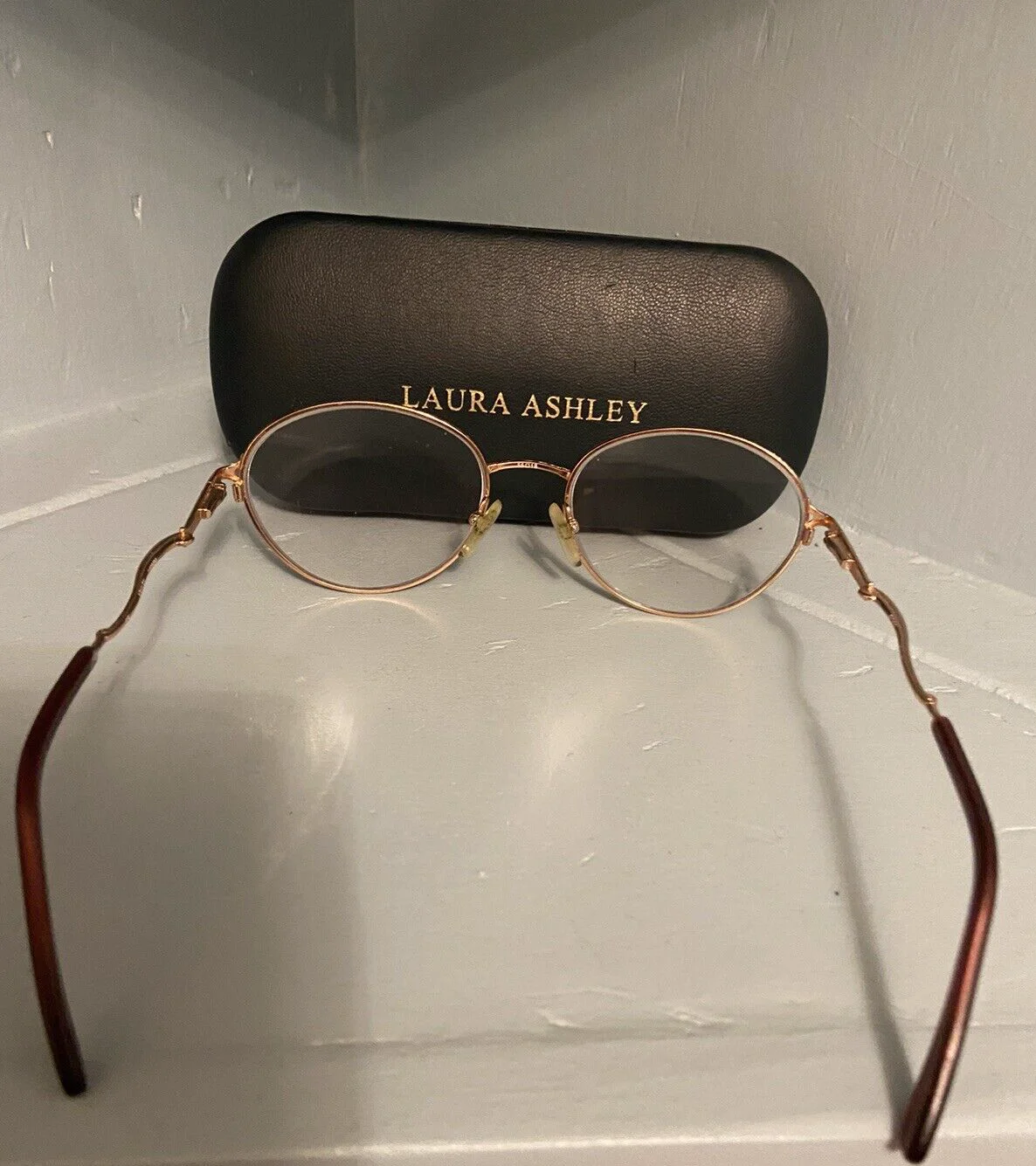 Laura Ashley Rose Eve Gold Eyeglasses Frames Round Full Rim 55-18-140 3