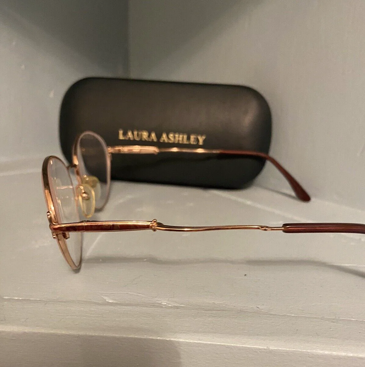 Laura Ashley Rose Eve Gold Eyeglasses Frames Round Full Rim 55-18-140 4