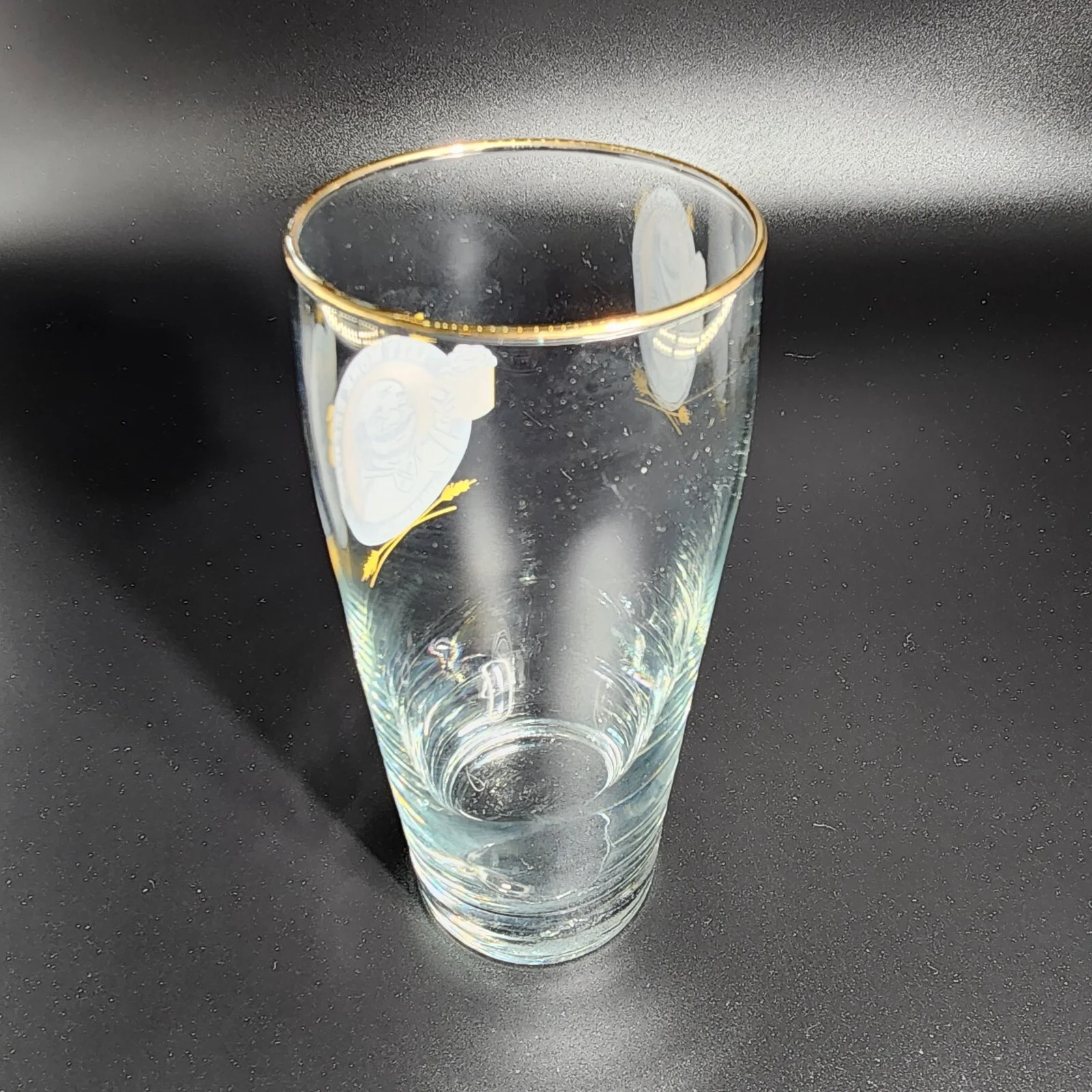 Lazy Monk Brewing LLC Pub Pint Glassware Gold Rim Eau Claire WI Bier Hall Garden 3
