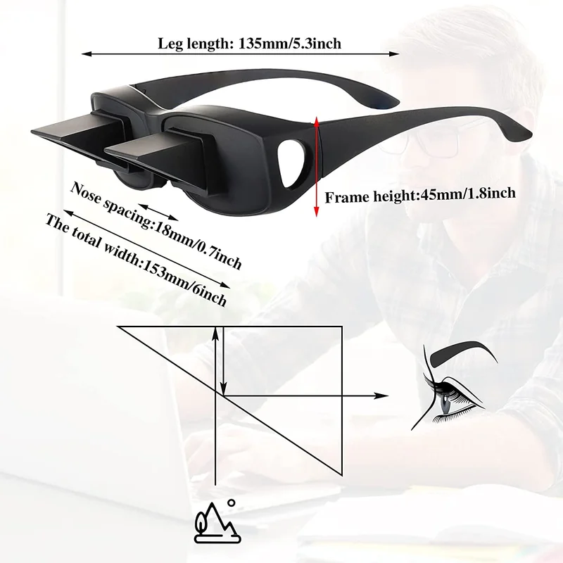 Lazy Spectacles - Horizontal Bed Prism Glasses for TV Reading - Unisex 2