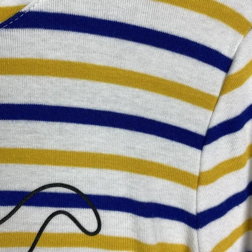 Le Meow French Cat Lady Tee Size M Eyeglasses Striped Long Sleeve T Shirt Womens 4