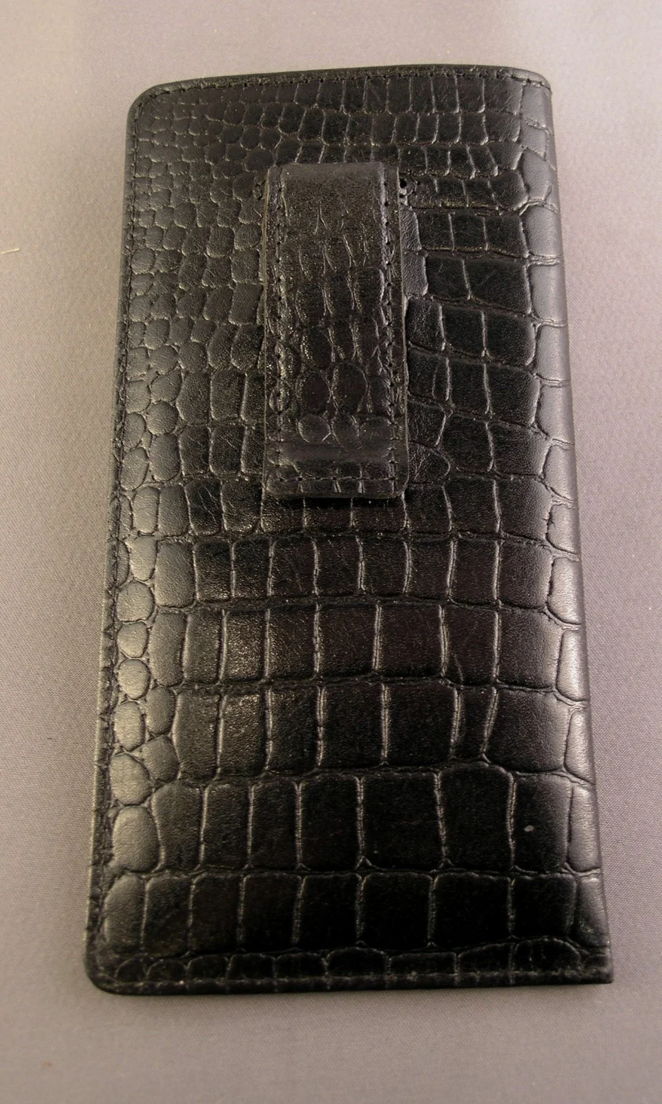 Leather embossed croco pattern Eyeglass / Glasses Case with CLIP - Various