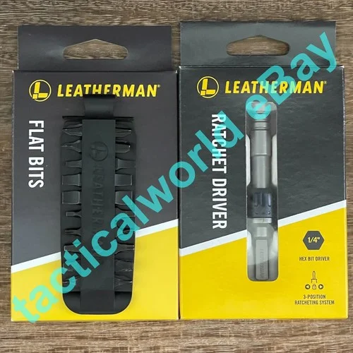 Leatherman Ratchet Driver, Leatherman Bit Kit #1 =10 flat bits+eyeglass bit