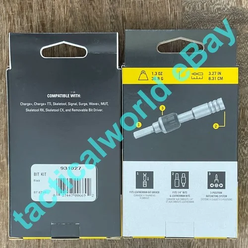 Leatherman Ratchet Driver, Leatherman Bit Kit #1 =10 flat bits+eyeglass bit 2