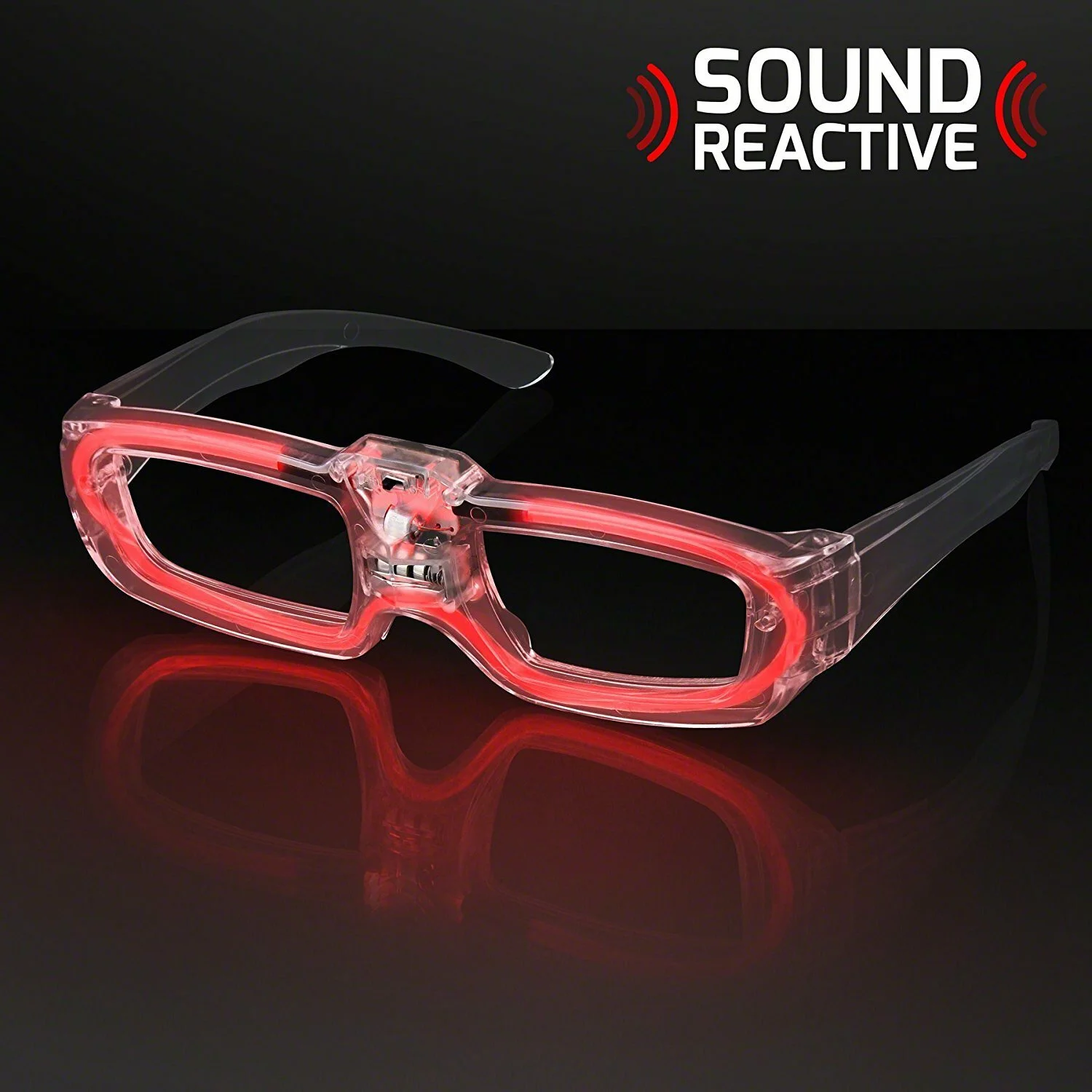 LED Light Up Sound Activated Eye Glasses- Assorted Color 4 PACK 4