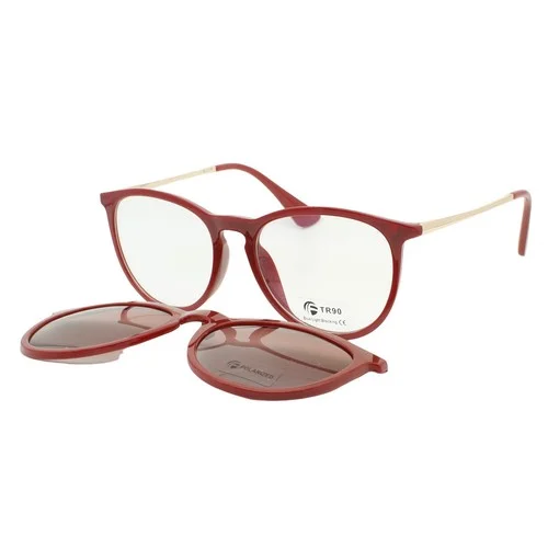 Legacy 95659 C8 Red Gold Unisex Eyeglasses W Polarized Clip On 52-20-145