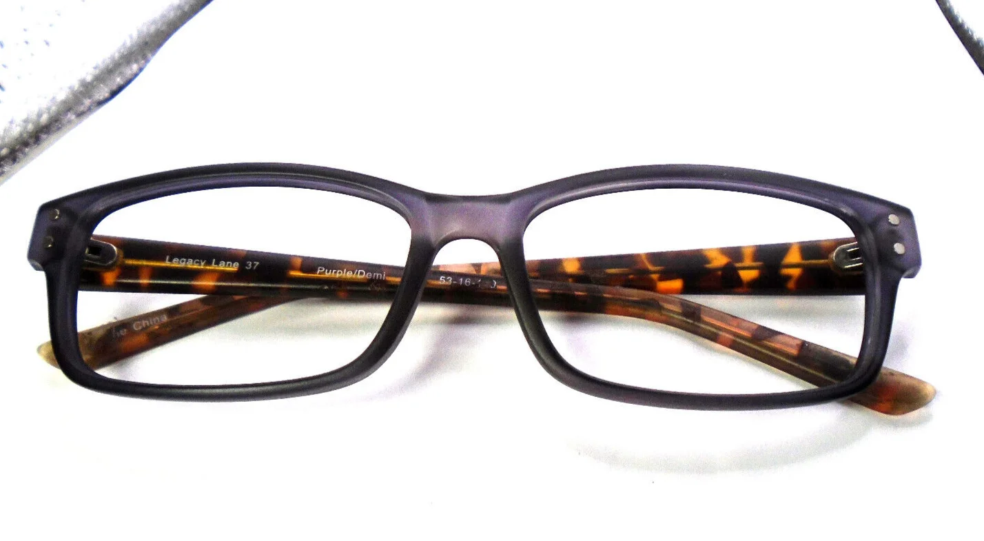 Legacy Lane 37 Purple/Demi 53-16-140 Womens Rectangle Eyeglasses Frames 2